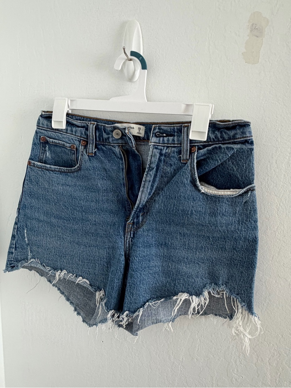 Abercrombie & Fitch Distressed Blue Denim Cutoff Shorts